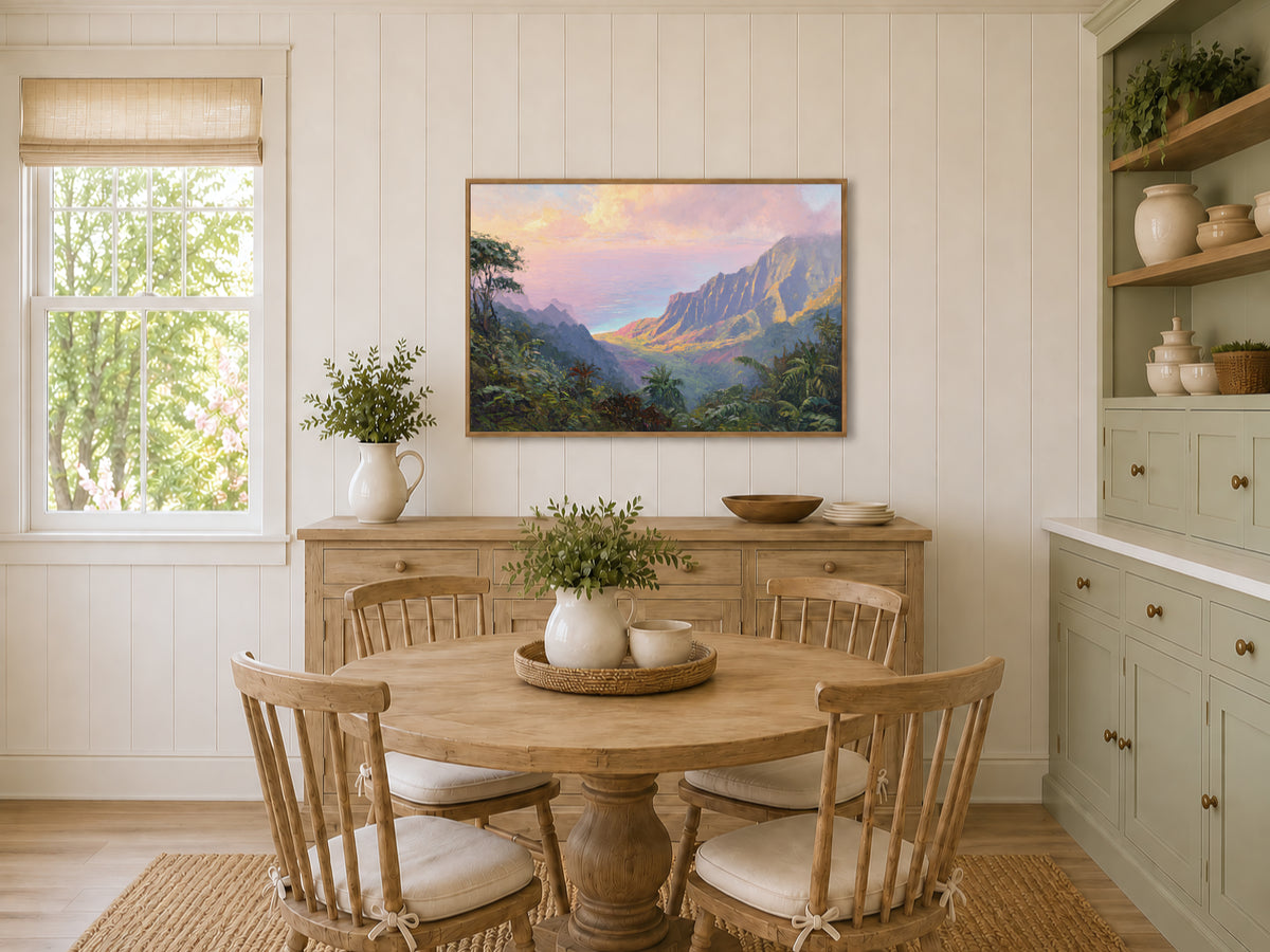 Na Pali Coast Summer Sunrise Wall Art | Hawaii Kauai Valley Landscape Painting
