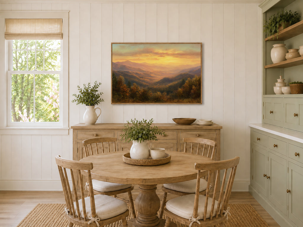 Great Smoky Mountains National Park Fall Sunset Wall Art | North Carolina Tennessee Landscape Painting