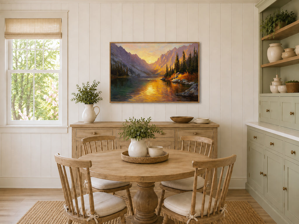 Colchuck Lake Fall Sunset Wall Art | Washington Landscape Painting