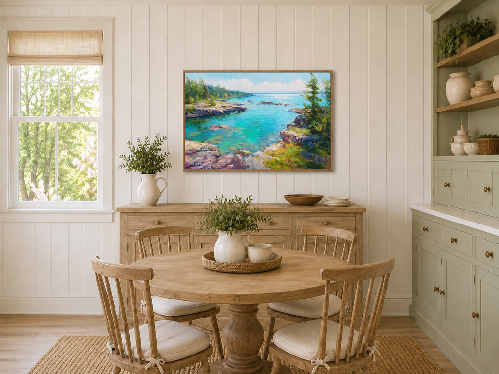 Lake Superior Summer Wall Art | Minnesota Shoreline Landscape Painting