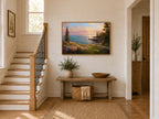 Lake Superior Spring Sunset Wall Art | Minnesota Shoreline Wildflower Painting