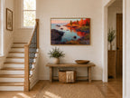 Lake Superior Fall Sunrise Wall Art | Minnesota Lakeside Fall Foliage Painting