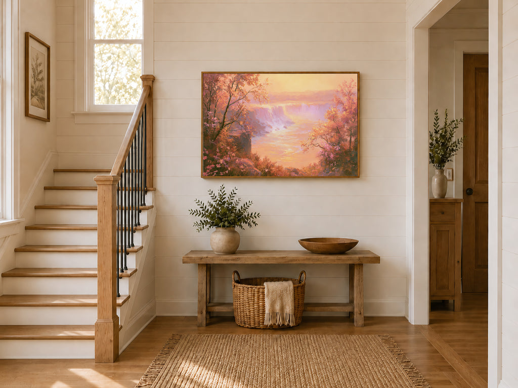 Niagara Falls Spring Sunset Wall Art | Canada New York Landscape Painting