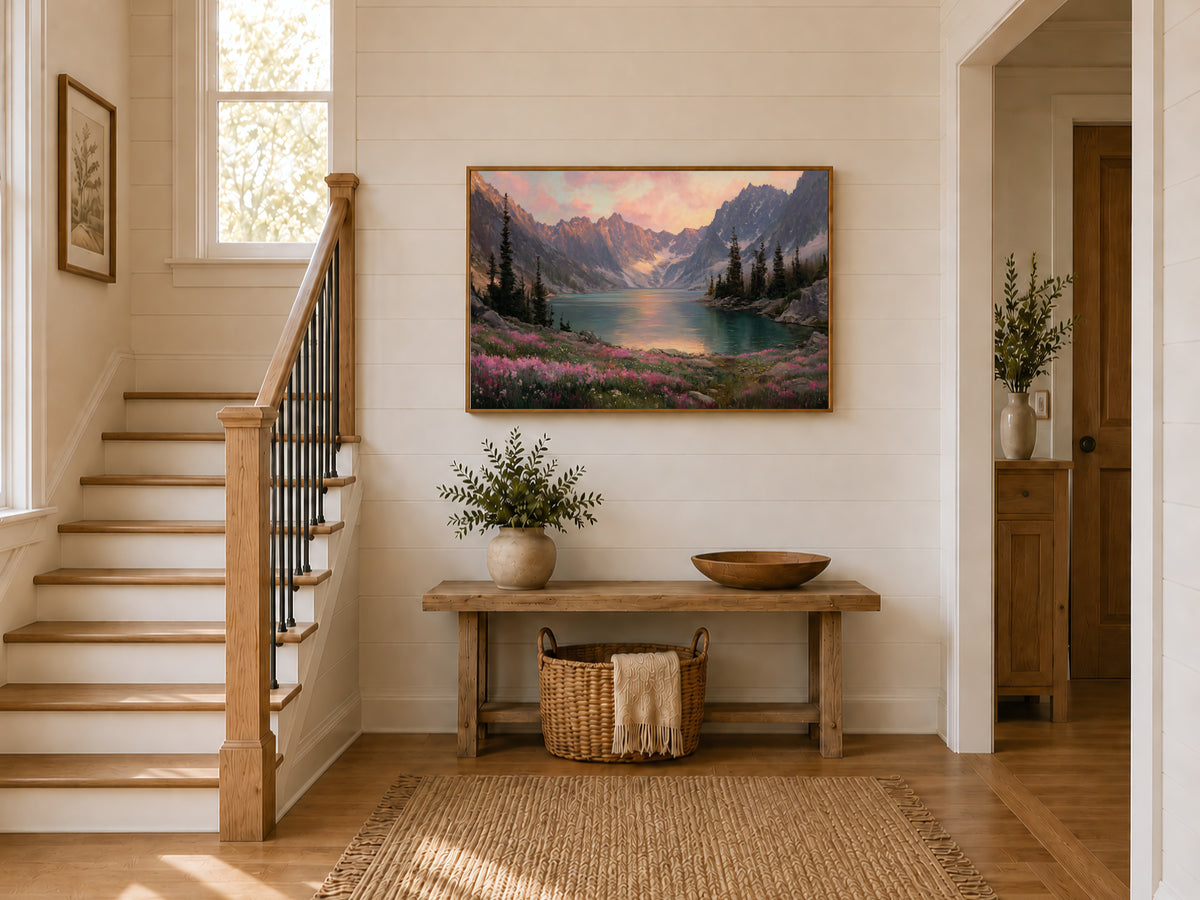 Colchuck Lake Spring Sunrise Wall Art | Washington Landscape Painting