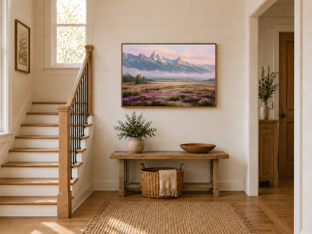 Grand Teton National Park Spring Sunrise Wall Art | Wyoming Mountain Landscape Painting