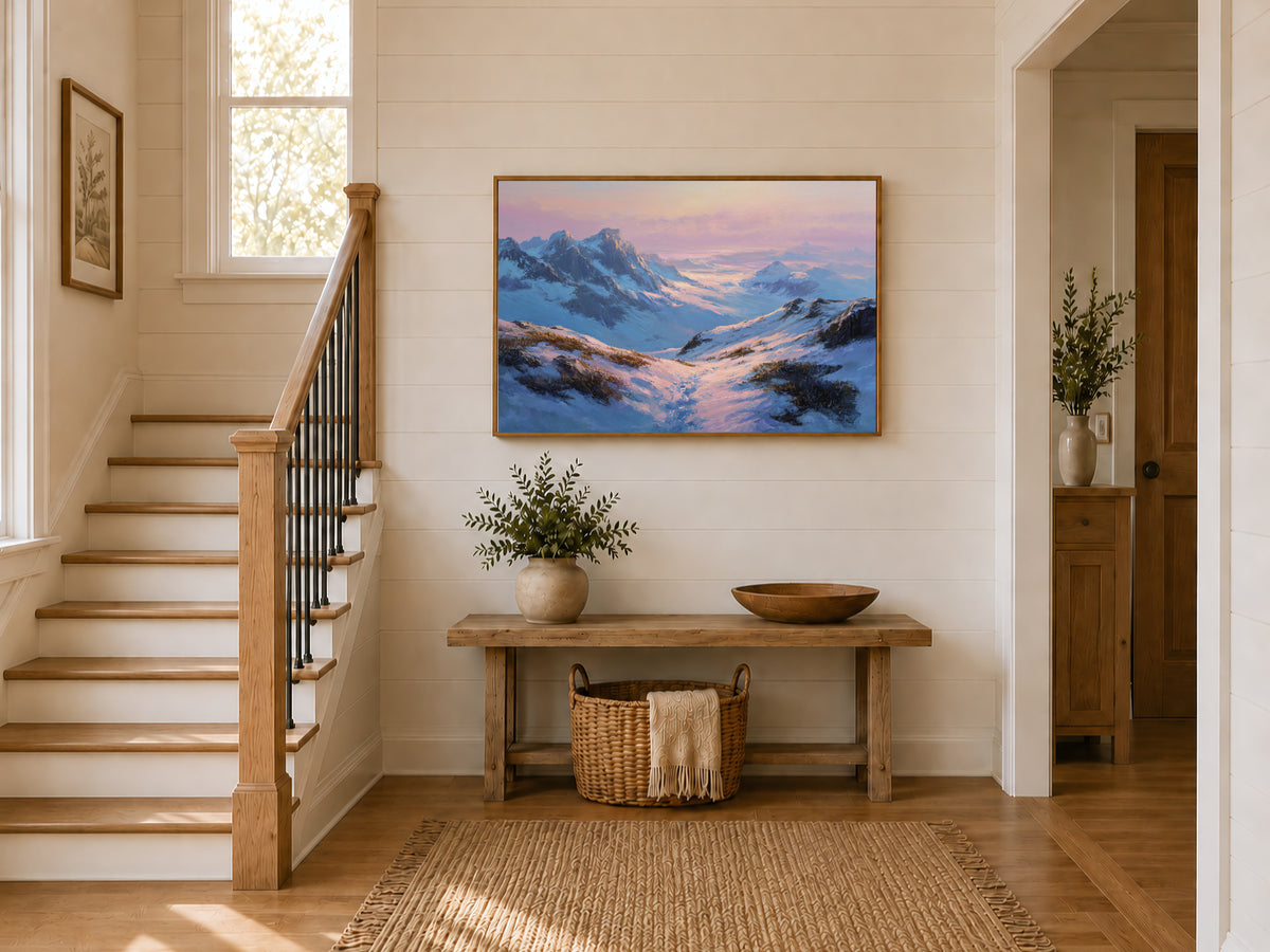 Harding Icefield Winter Sunrise Wall Art | Kenai Fjords National Park Alaska Landscape Painting