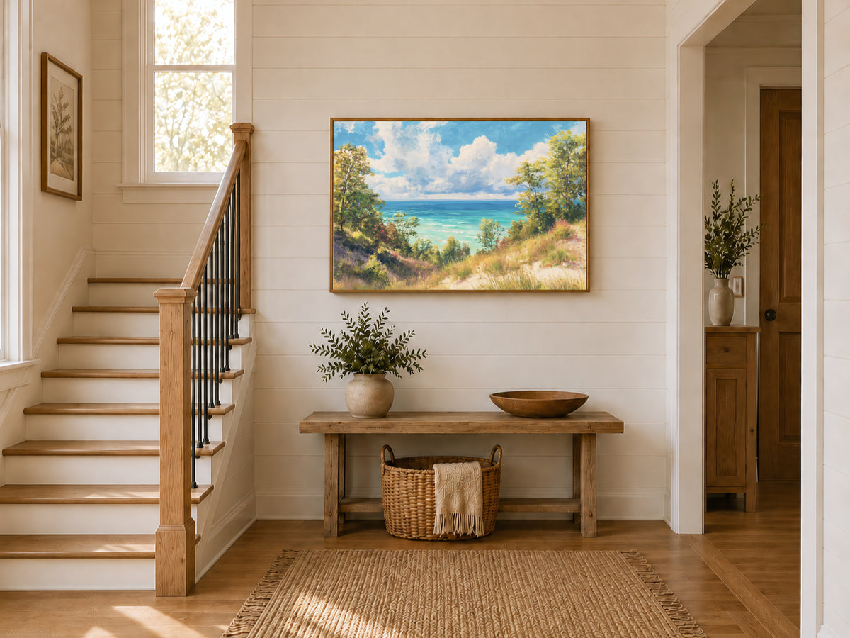 Lake Michigan Summer Wall Art | Midwest Sand Dune Landscape Painting