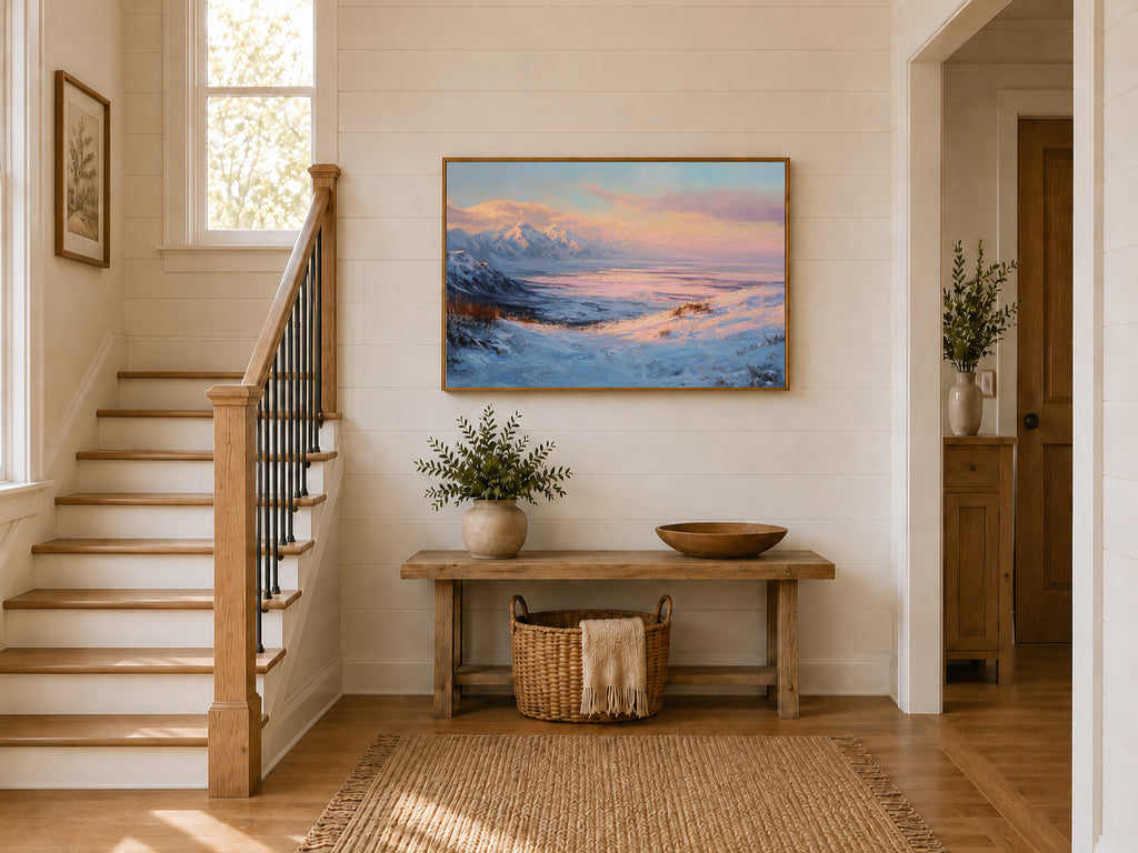 Denali National Park Winter Sunset Wall Art | Alaska Mountain Landscape Painting