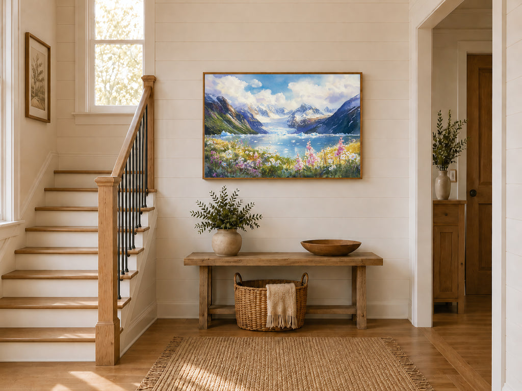 Margerie Glacier Summer Wall Art | Glacier Bay National Park Alaska Iceberg Painting