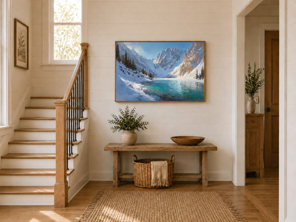 Colchuck Lake Winter Wall Art | Washington Landscape Painting