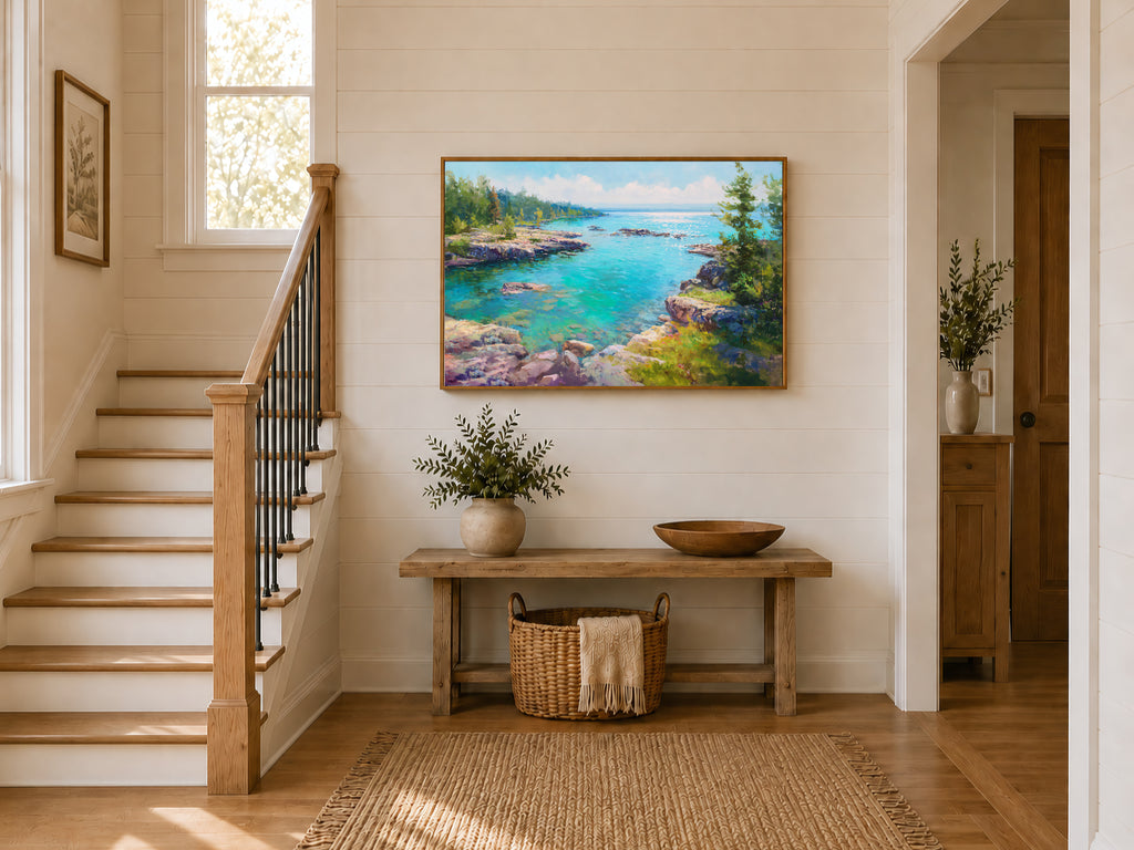 Lake Superior Summer Wall Art | Minnesota Shoreline Landscape Painting