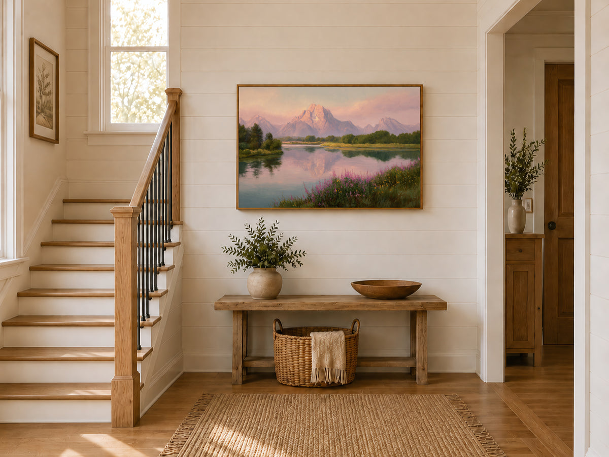 Oxbow Bend Spring Sunrise Wall Art | Grand Teton National Park Wyoming Landscape Painting