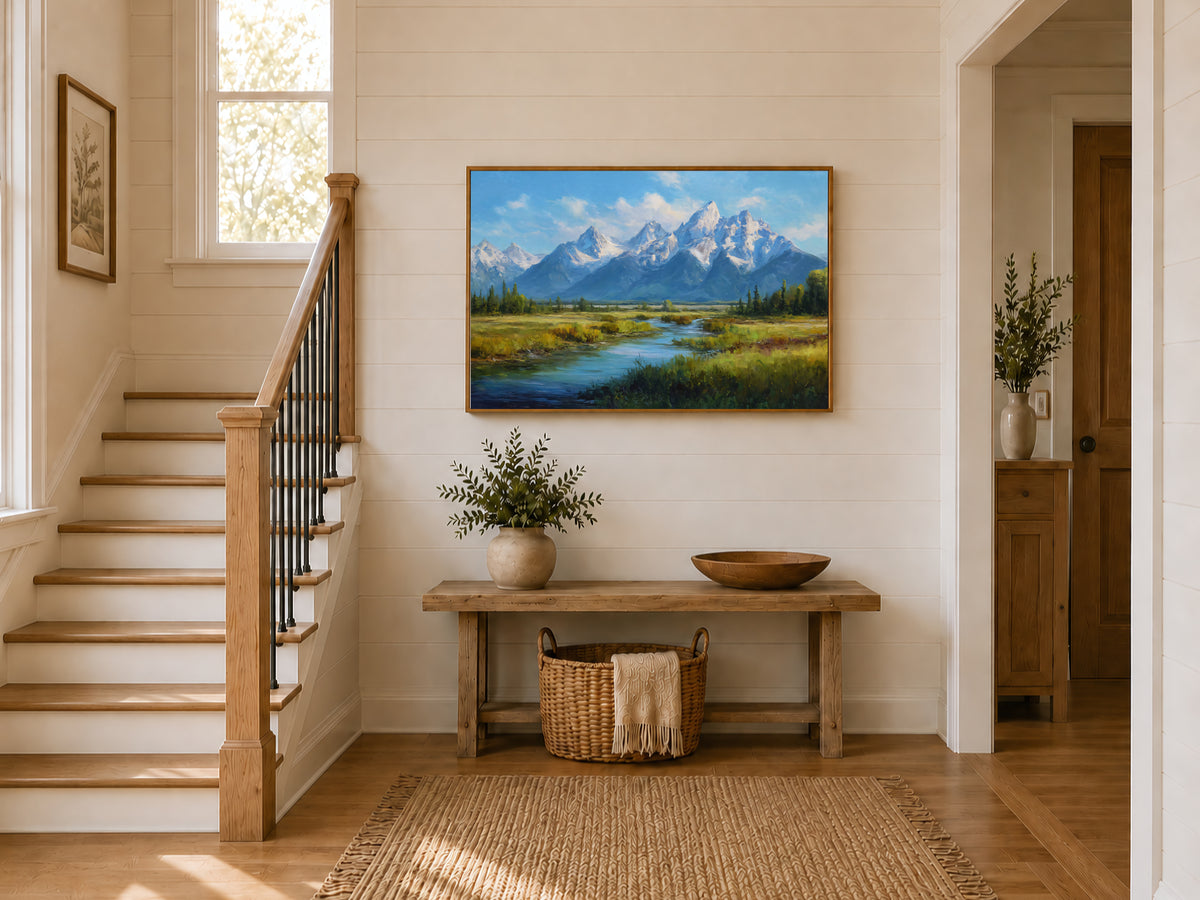 Grand Teton National Park Summer Wall Art | Wyoming Mountain Landscape Painting