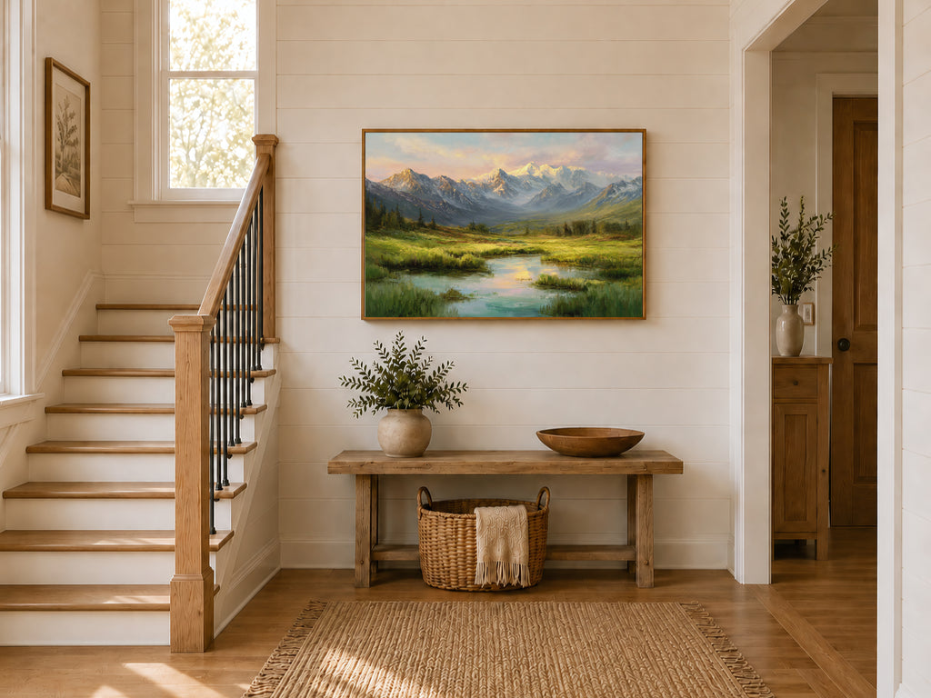 Denali National Park Summer Sunrise Wall Art | Alaska Mountain Landscape Painting