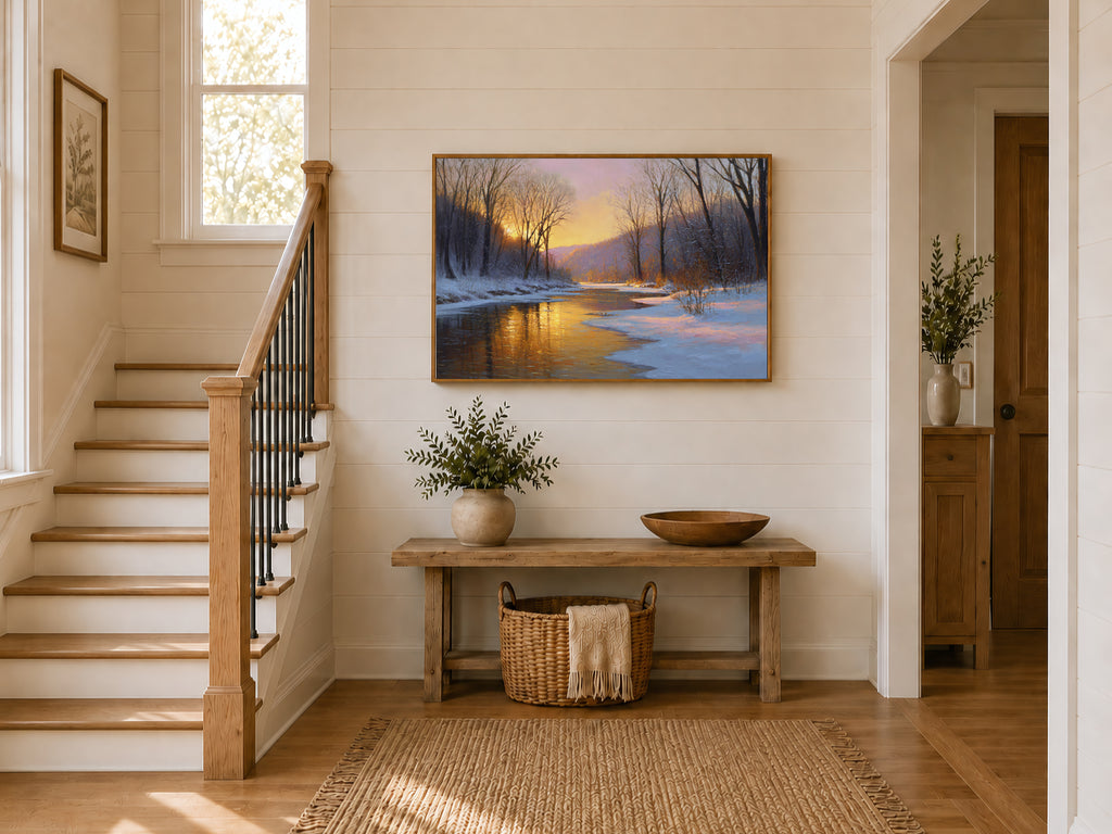 Cuyahoga Valley National Park Winter Sunset Wall Art | Ohio River Landscape Painting