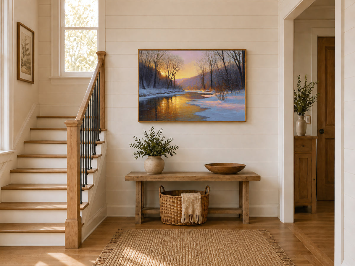 Cuyahoga Valley National Park Winter Sunset Wall Art | Ohio River Landscape Painting