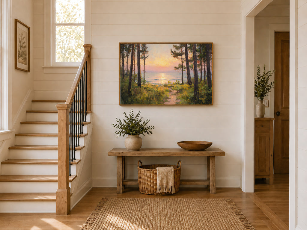Lake Michigan Summer Sunrise Wall Art | Midwest Lakeside Landscape Painting