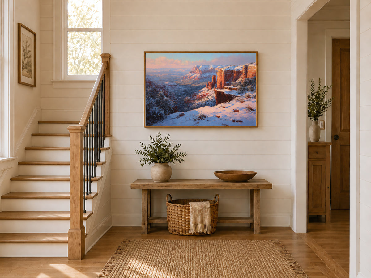 Sedona Winter Sunrise Wall Art | Arizona Red Rock Landscape Painting