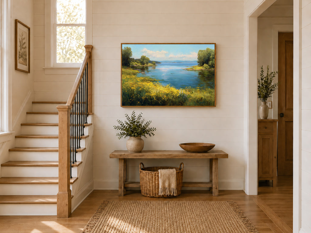 Lake Superior Spring Wall Art | Minnesota Shoreline Wildflower Painting