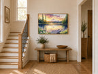 Mount Hood Spring Sunset Wall Art | Trillium Lake Oregon Lakeside Painting