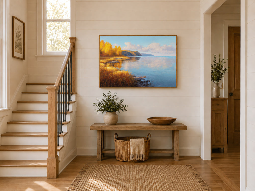 Lake Superior Fall Wall Art | Minnesota Fall Foliage Shoreline Painting