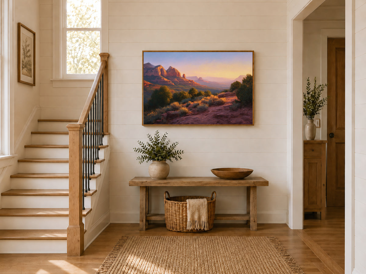 Sedona Summer Sunset Wall Art | Arizona Red Rock Landscape Painting