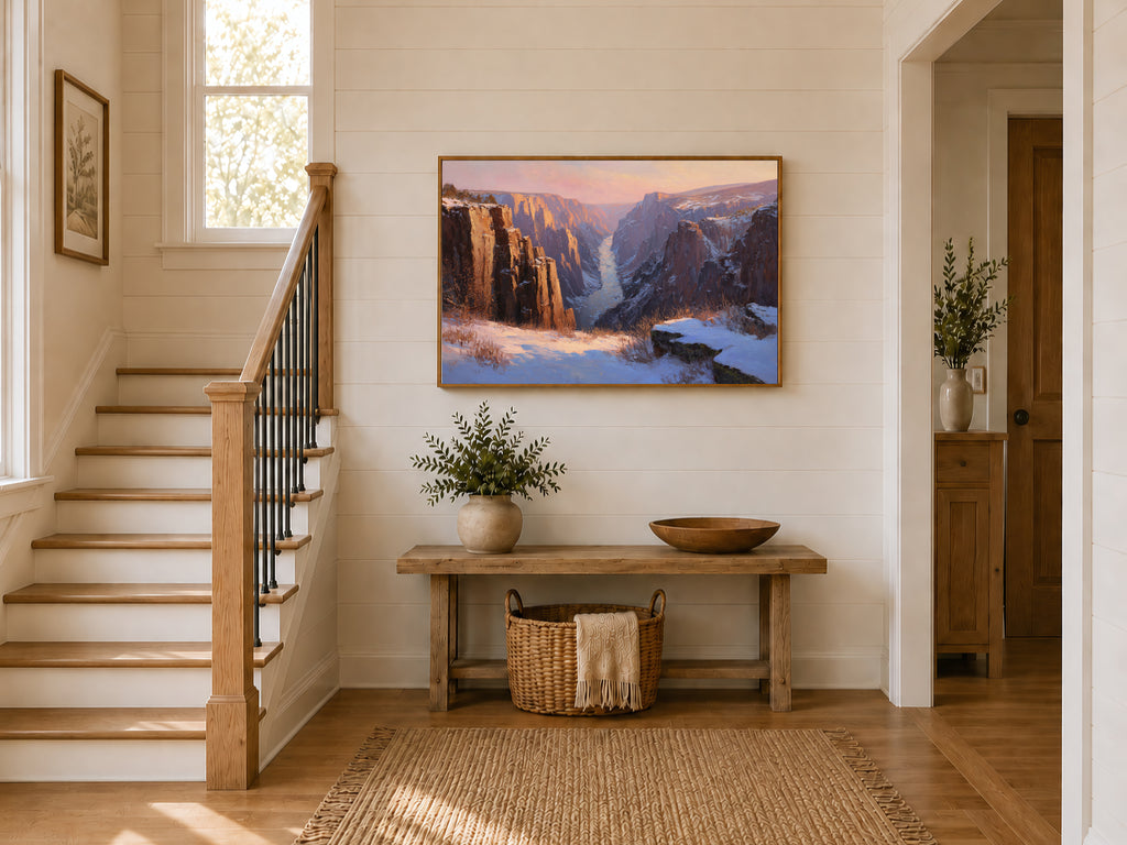 Black Canyon of the Gunnison National Park Winter Sunset Wall Art | Colorado Landscape Painting