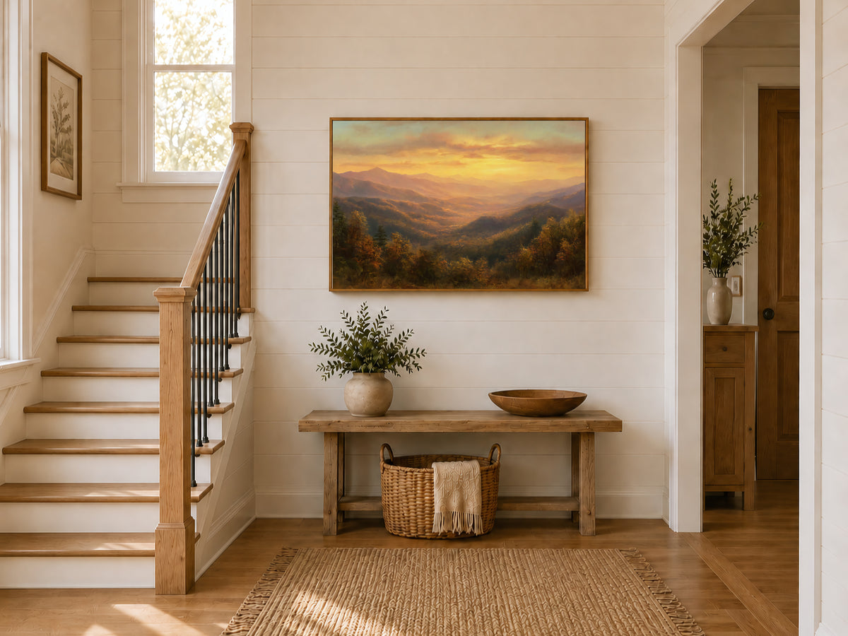 Great Smoky Mountains National Park Fall Sunset Wall Art | North Carolina Tennessee Landscape Painting
