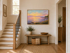 Lake Superior Spring Sunset Wall Art | Minnesota Coastal Wildflower Painting