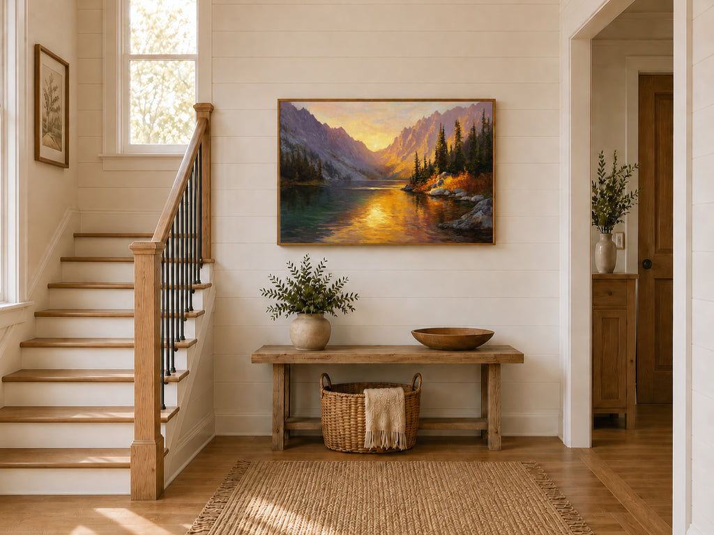 Colchuck Lake Fall Sunset Wall Art | Washington Landscape Painting