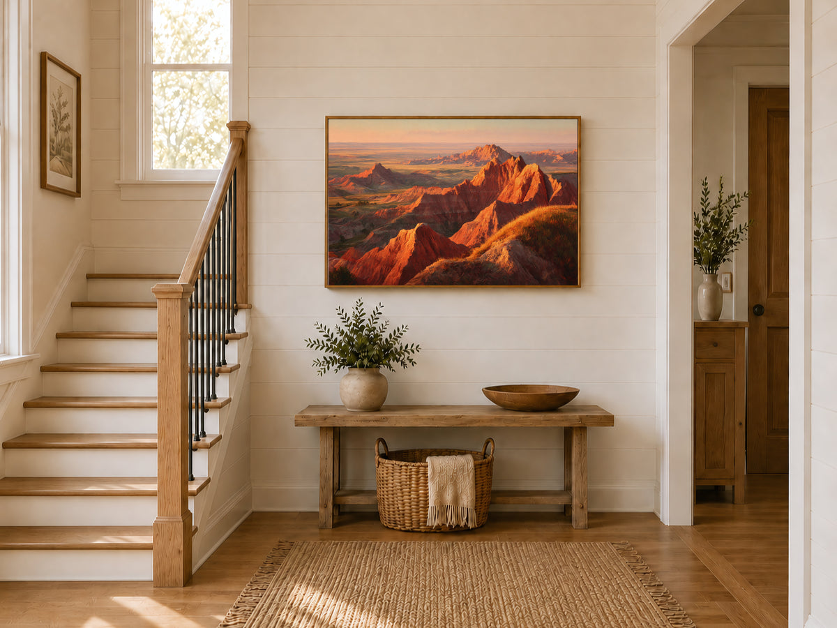 Badlands National Park Summer Sunset Wall Art | South Dakota Landscape Painting