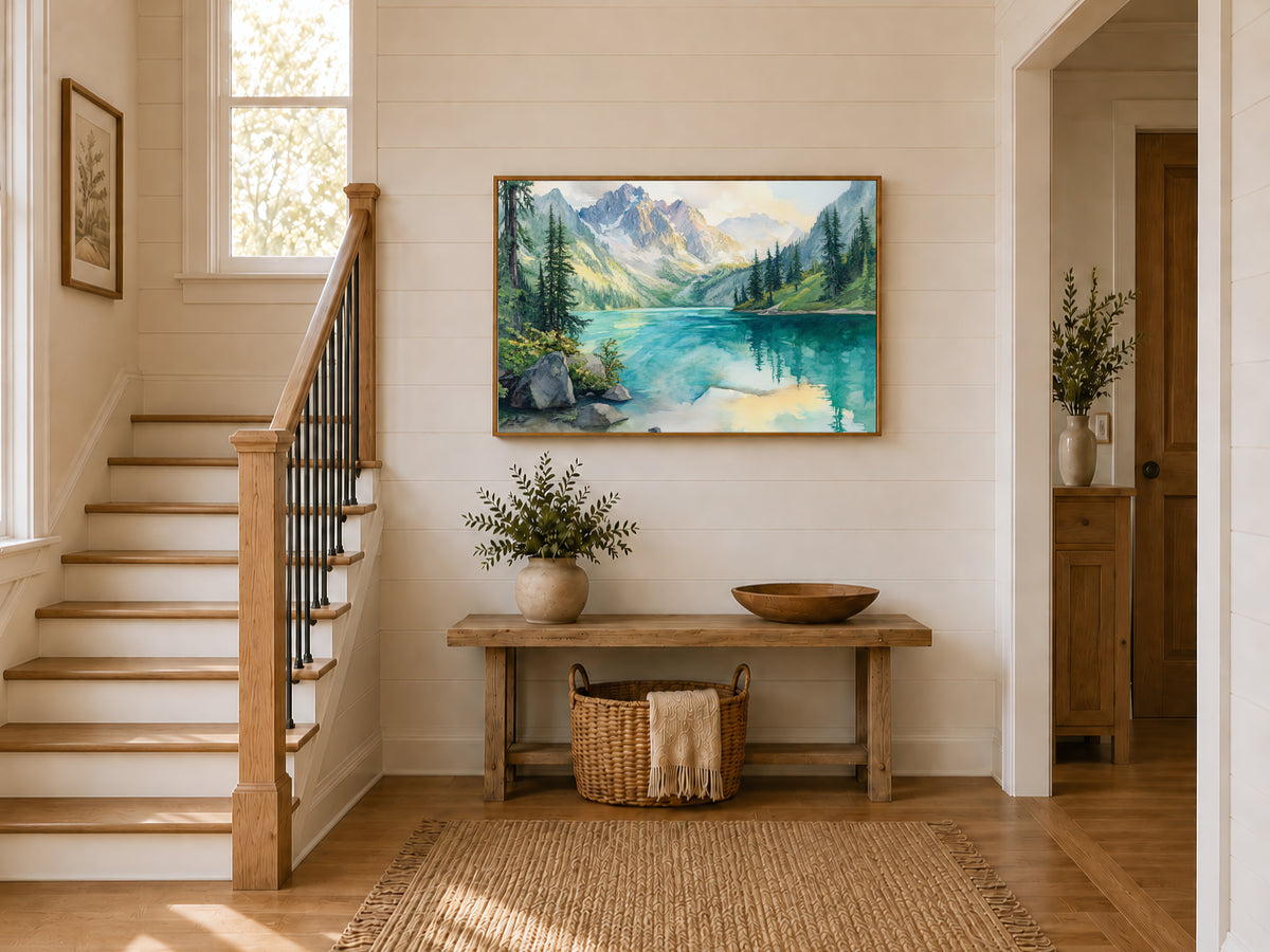 Colchuck Lake Summer Sunrise Wall Art | Washington Lakeside Painting