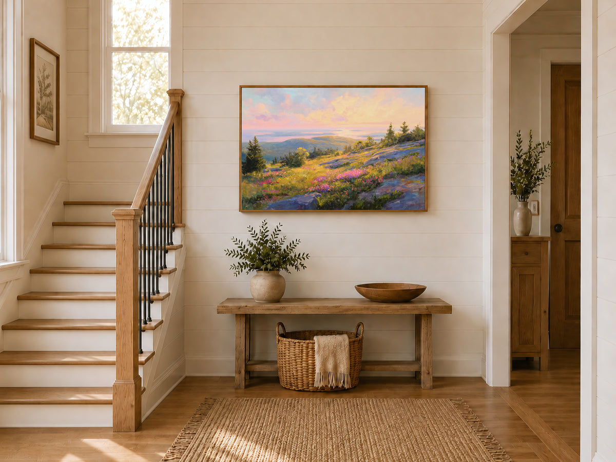 Mount Cadillac Spring Sunrise Wall Art | Acadia National Park Maine Landscape Painting