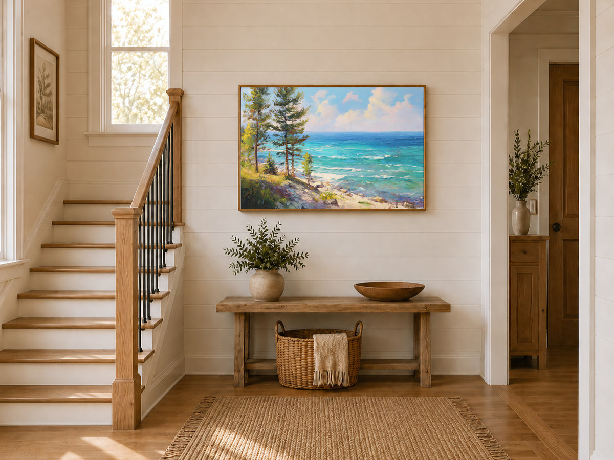 Lake Michigan Summer Wall Art | Midwest Lakeshore Landscape Painting