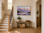Grand Teton National Park Winter Sunset Wall Art | Wyoming Mountain Landscape Painting