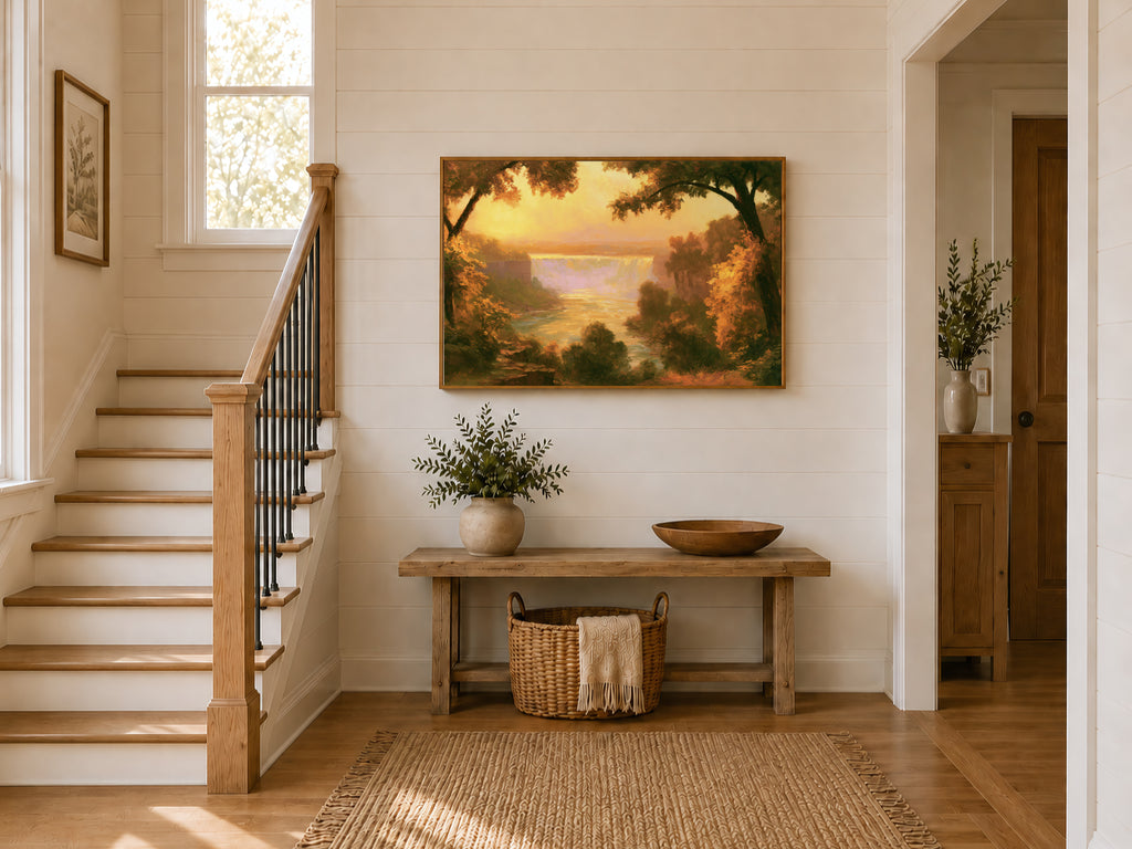 Niagara Falls Summer Sunset Wall Art | Canada New York Landscape Painting