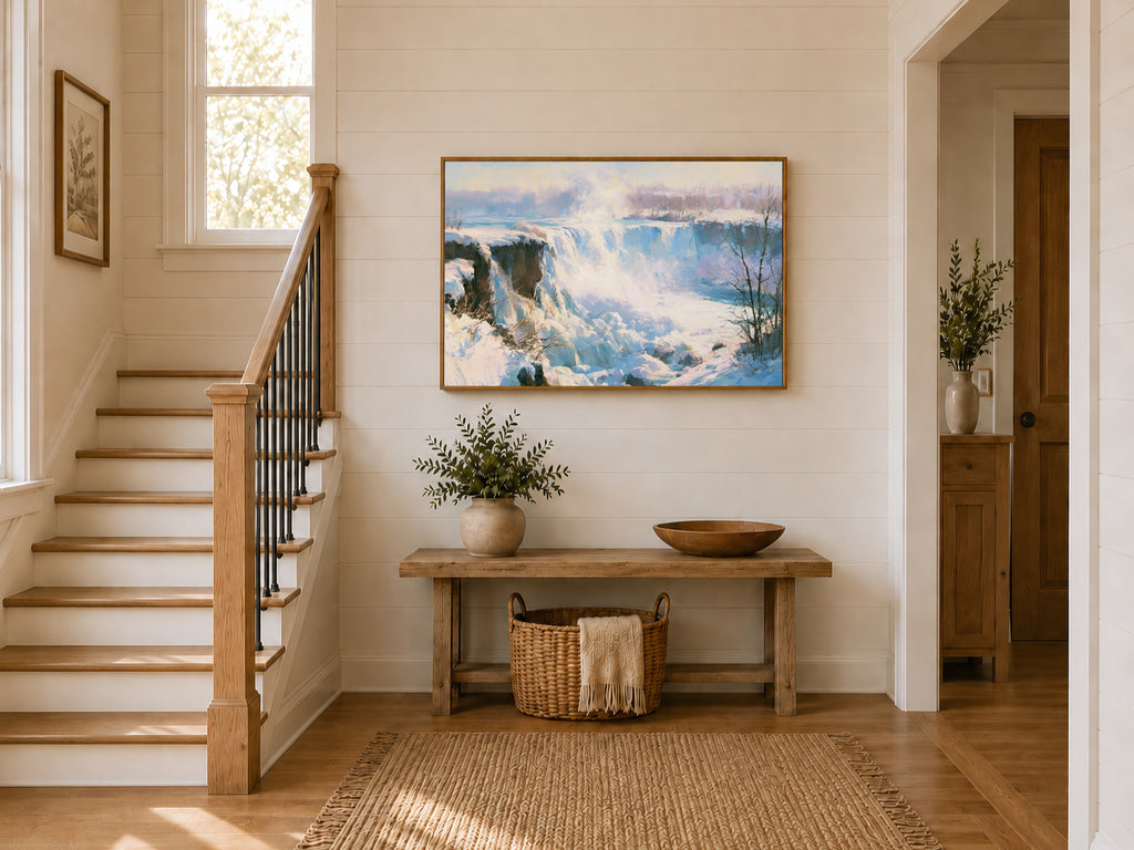 Niagara Falls Winter Wall Art | Canada New York Landscape Painting