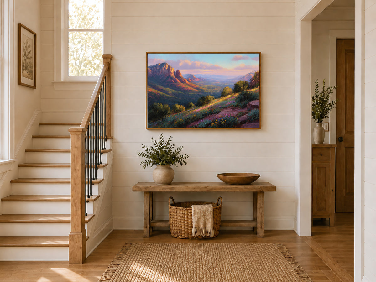 Sedona Spring Sunset Wall Art | Arizona Red Rock Landscape Painting