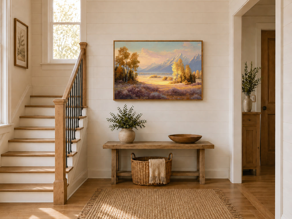 Grand Teton National Park Fall Sunrise Wall Art | Wyoming Mountain Landscape Painting