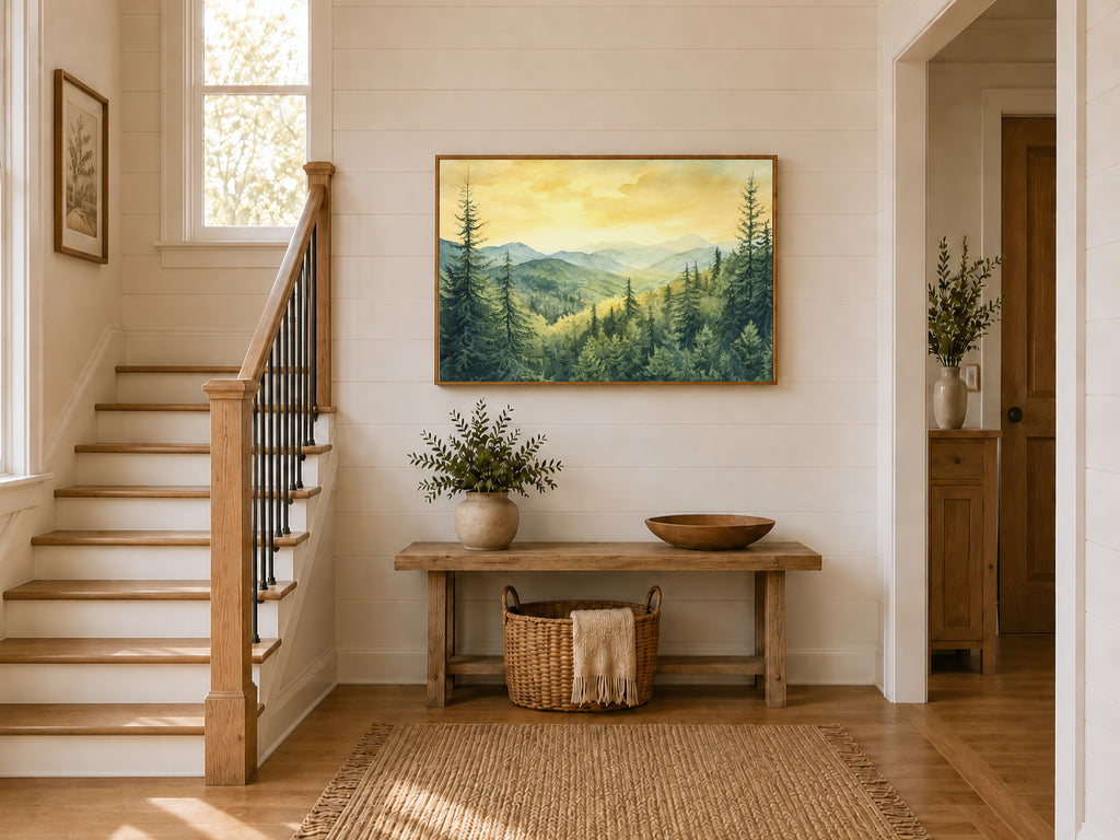 Adirondack Mountains Summer Sunset Wall Art | New York Mountain Painting