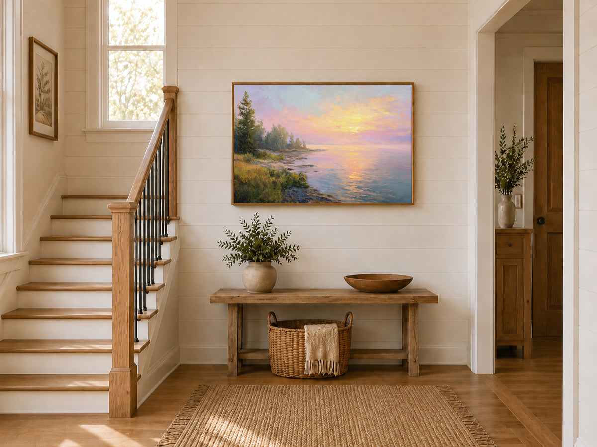Lake Superior Summer Sunrise Wall Art | Minnesota Lakeside Landscape Painting