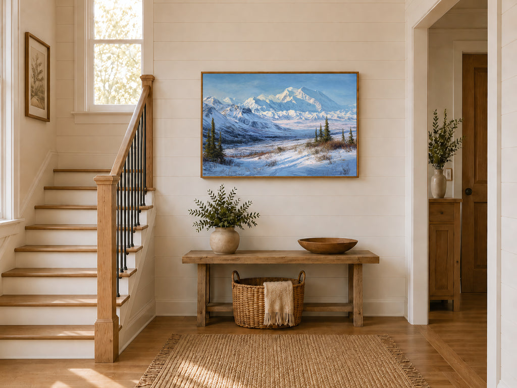 Denali National Park Winter Wall Art | Alaska Mountain Landscape Painting
