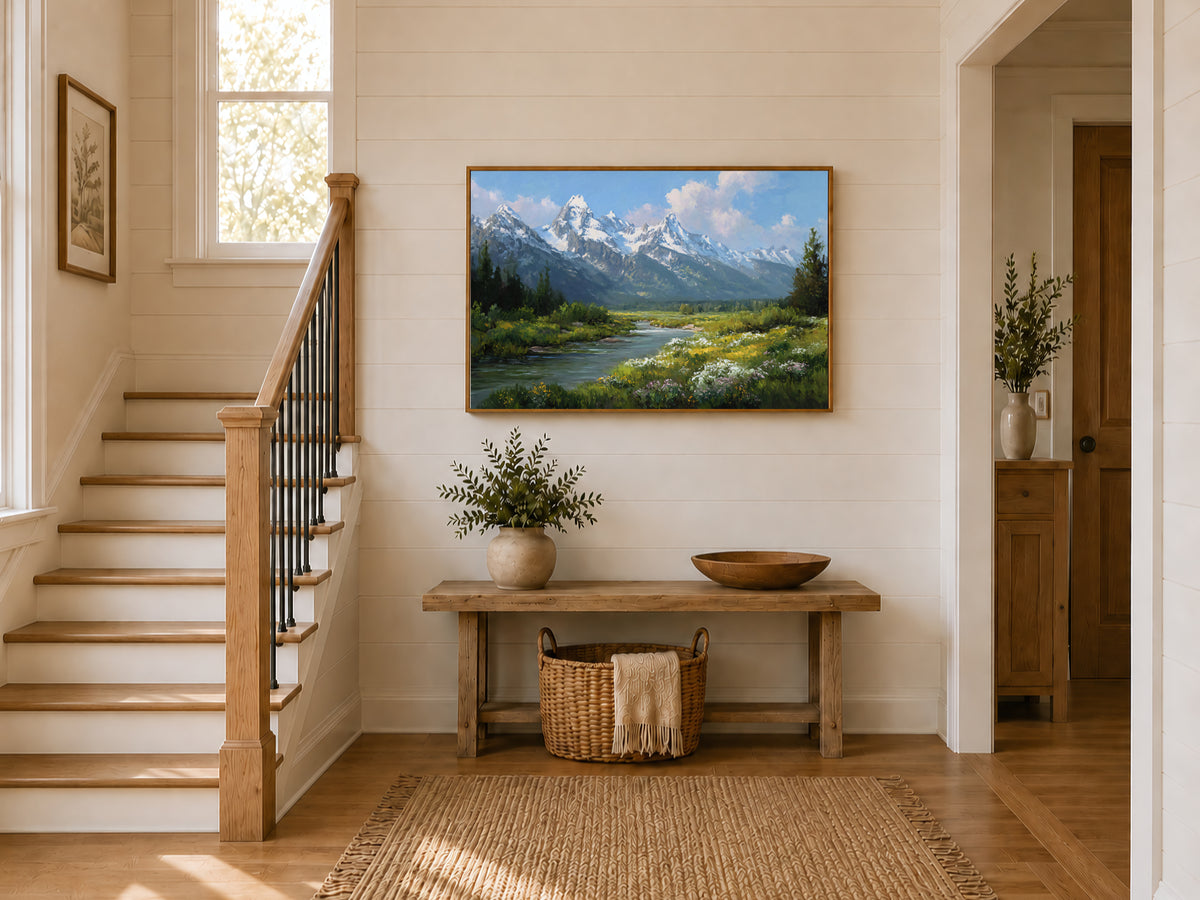 Grand Teton National Park Spring Wall Art | Wyoming Mountain Landscape Painting