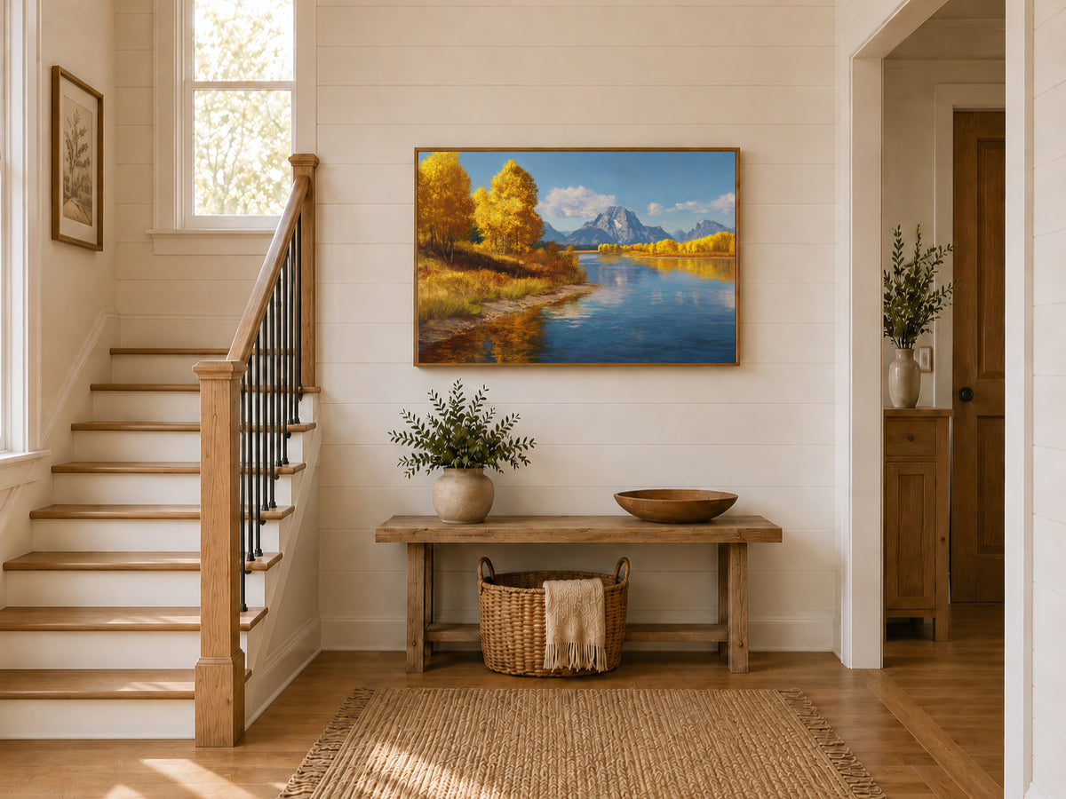 Oxbow Bend Fall Wall Art | Grand Teton National Park Wyoming Landscape Painting