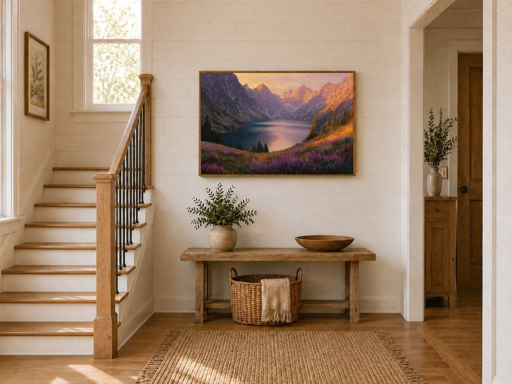 Colchuck Lake Spring Sunset Wall Art | Washington Landscape Painting