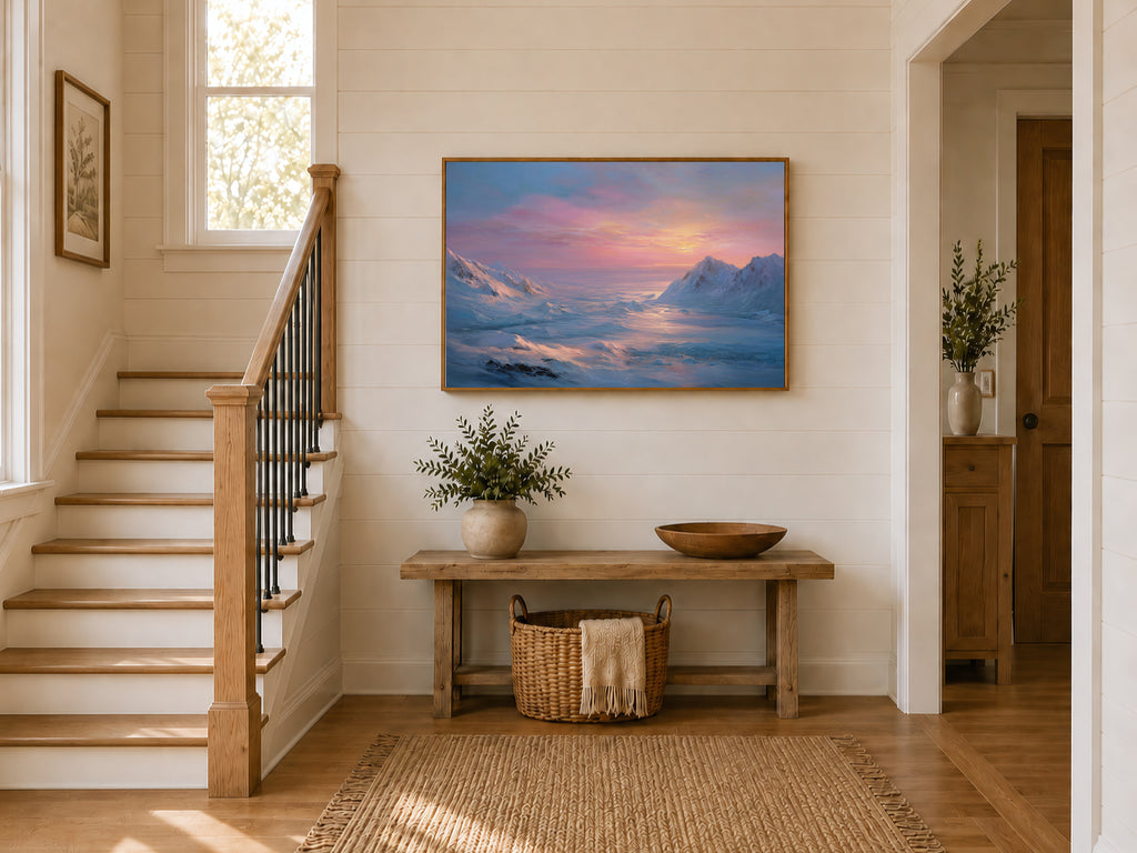 Harding Icefield Winter Sunset Wall Art | Kenai Fjords National Park Alaska Landscape Painting