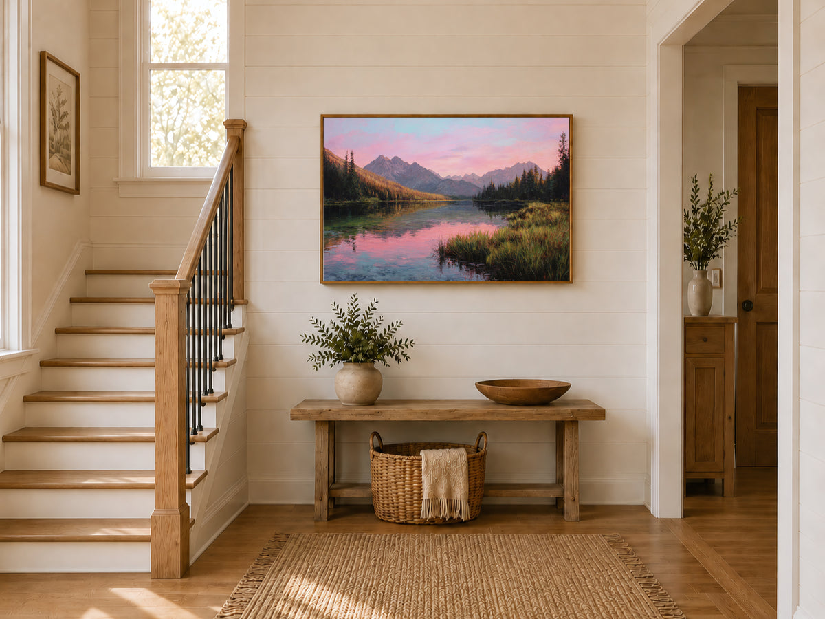 Stanley Lake Summer Sunrise Wall Art | Idaho Sawtooth Mountain Landscape Painting