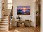 Crater Lake National Park Summer Sunset Wall Art | Oregon Volcanic Landscape Painting