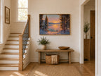 Stanley Lake Winter Sunset Wall Art | Idaho Sawtooth Mountain Landscape Painting