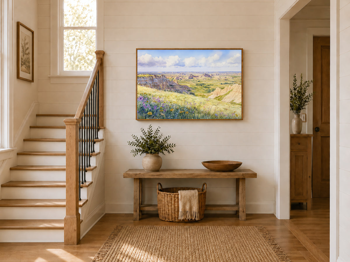 Badlands National Park Spring Wall Art | South Dakota Prairie Painting